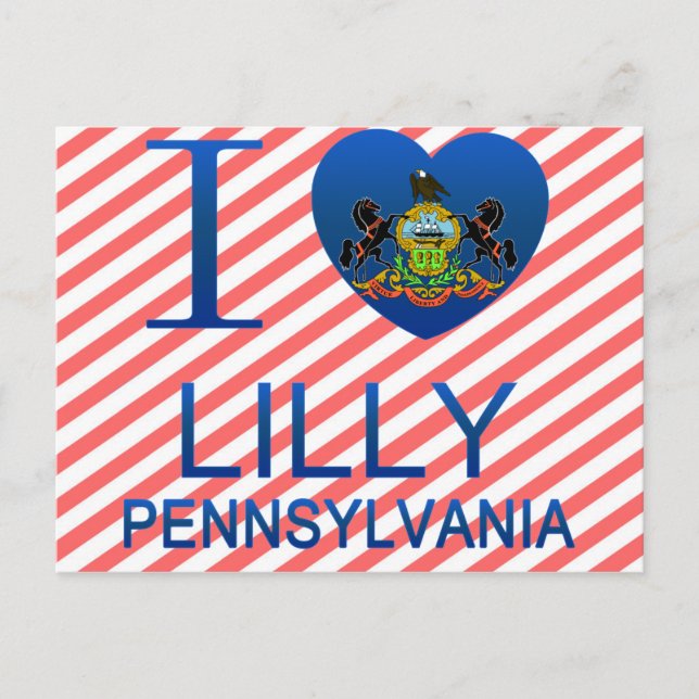 Carte Postale J'aime Lilly, PA (Devant)