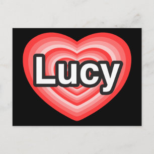 Carte Postale J'aime Lucy. Je t'aime Lucy. Cœur