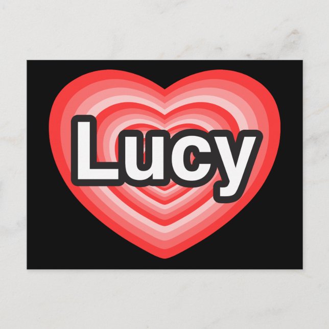 Carte Postale J'aime Lucy. Je t'aime Lucy. Cœur (Devant)