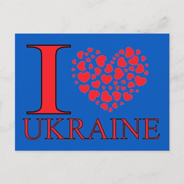 Carte Postale J'aime l'Ukraine (Devant)