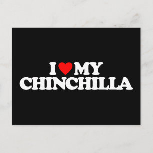 CARTE POSTALE J'AIME MA CHINCHILLA