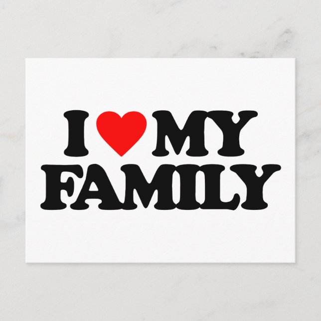 CARTE POSTALE J'AIME MA FAMILLE (Devant)