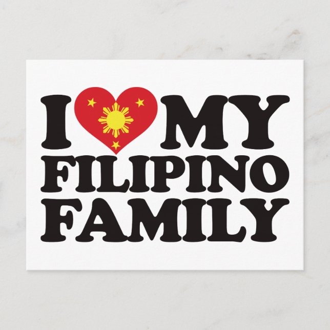 Carte Postale J'Aime Ma Famille Philippine (Devant)