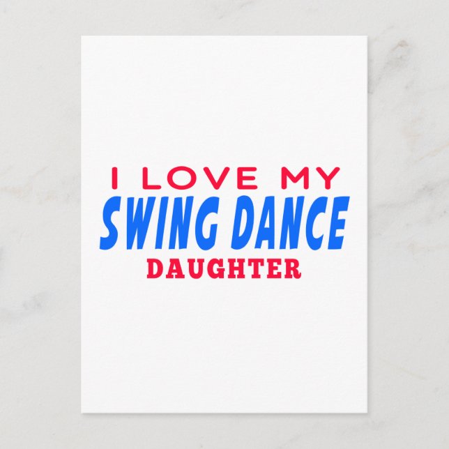 Carte Postale J'Aime Ma Fille De Danse À Voler (Devant)