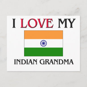 Carte Postale J'Aime Ma grand-mère indienne