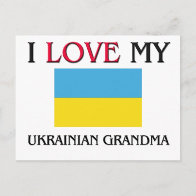 Carte Postale J'Aime Ma grand-mère ukrainienne (Devant)