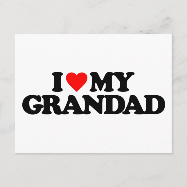CARTE POSTALE J'AIME MA GRAND-PÈRE (Devant)