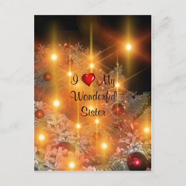 Carte Postale J'Aime Ma Merveilleuse Soeur (Devant)