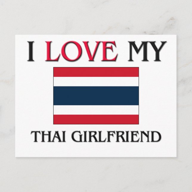 Carte Postale J'Aime Ma Petite Amie Thaïlandaise (Devant)