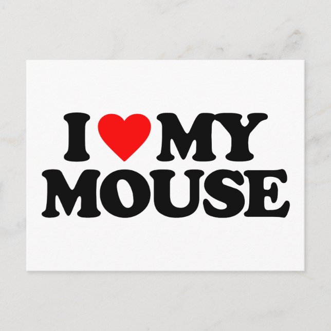 CARTE POSTALE J'AIME MA SOURIS (Devant)