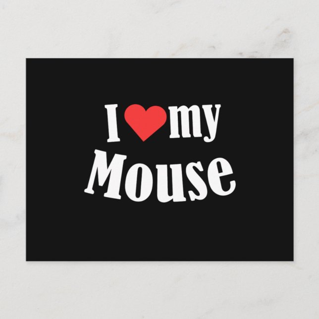 Carte Postale J'Aime Ma Souris Souris Rat Rodent Animal Animaux  (Devant)