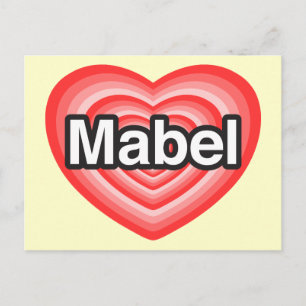 Carte Postale J'aime Mabel. Je t'aime Mabel. Cœur