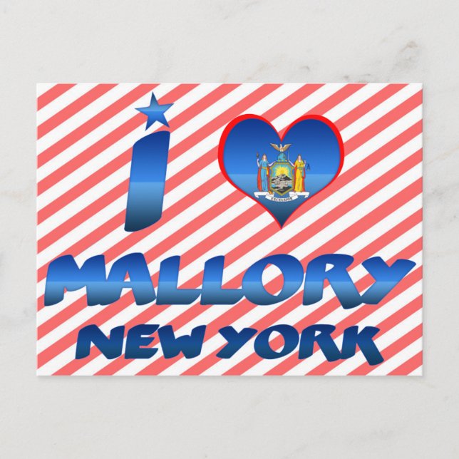 Carte Postale J'aime Mallory, New York (Devant)