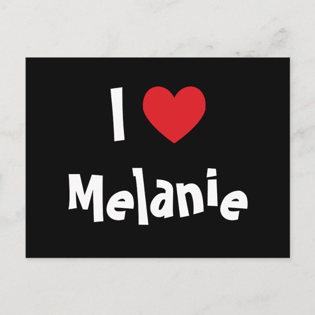 Carte Postale J'aime Melanie (Devant)