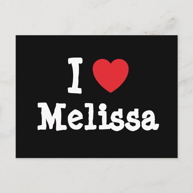 Carte Postale J'aime Melissa coeur T-shirt (Devant)
