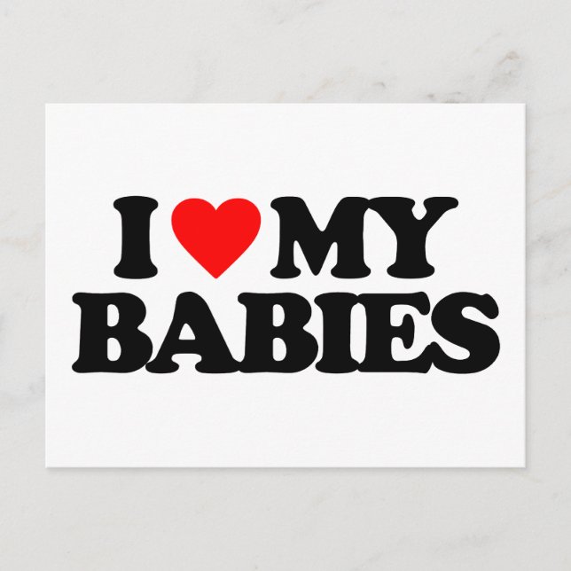 CARTE POSTALE J'AIME MES BÉBÉS (Devant)