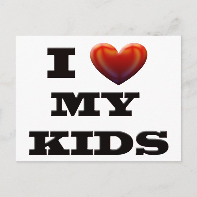 CARTE POSTALE J'AIME MES ENFANTS (Devant)