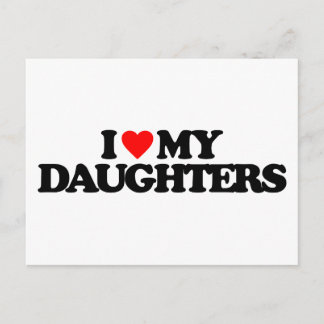 CARTE POSTALE J'AIME MES FILLES