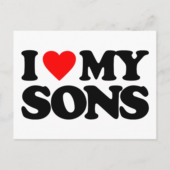 CARTE POSTALE J'AIME MES FILS (Devant)