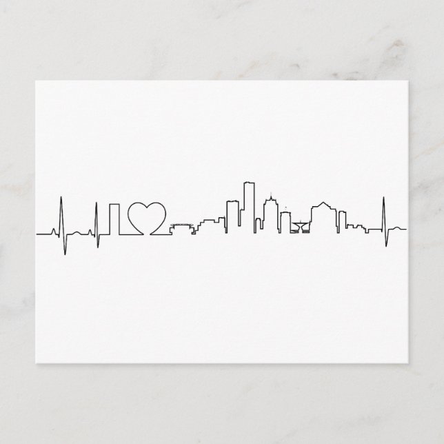 Carte Postale J'aime Milwaukee dans un style ecg extraordinaire (Devant)