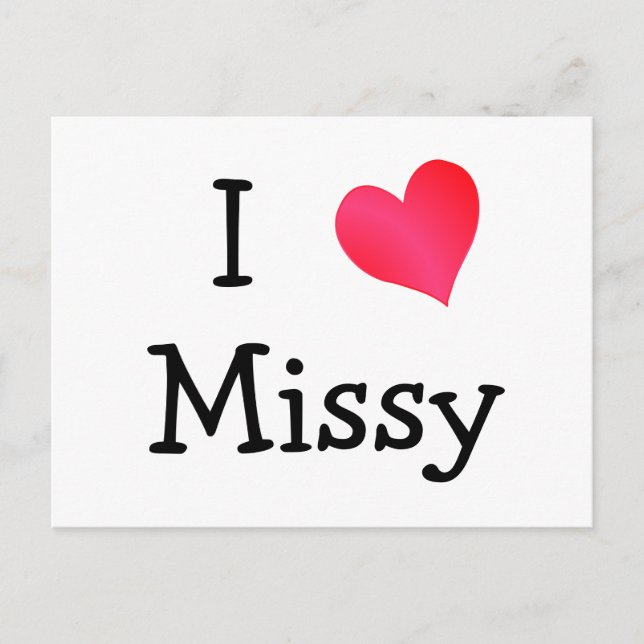 Carte Postale J'aime Missy (Devant)