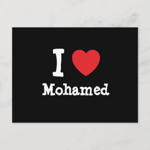 Carte Postale J'aime Mohamed coeur personnalisé