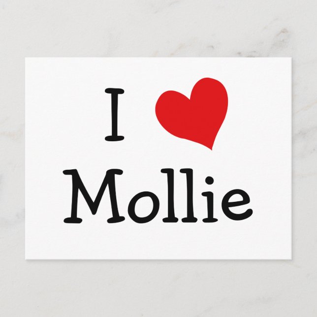 Carte Postale J'aime Mollie (Devant)