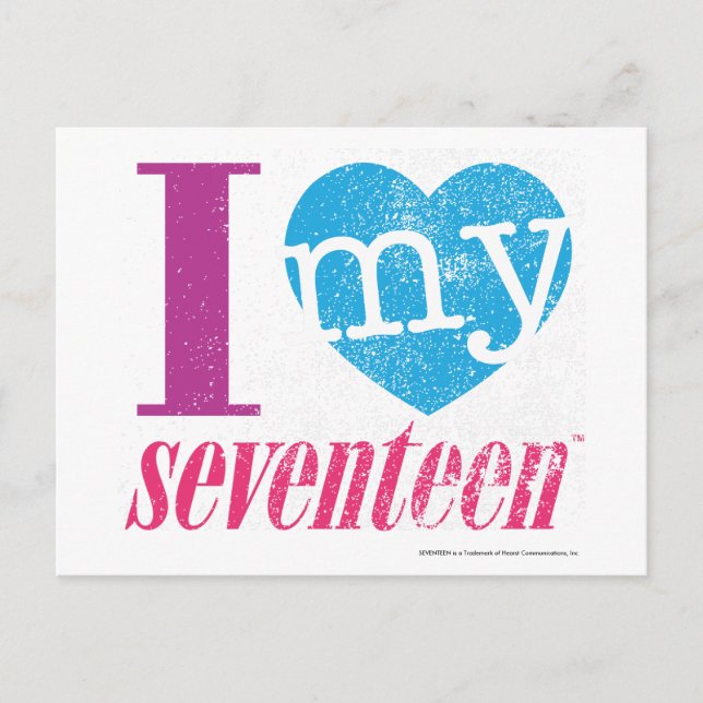 Carte Postale J'Aime Mon 17 Aqua (Devant)