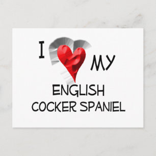 Carte Postale J'Aime Mon Anglais Cocker Spaniel
