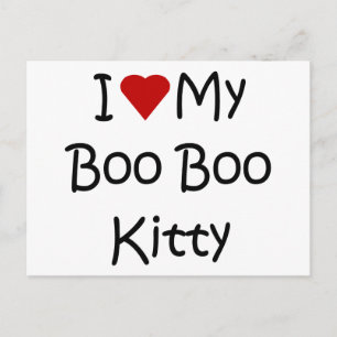 Carte Postale J'Aime Mon Boo Boo Kitty