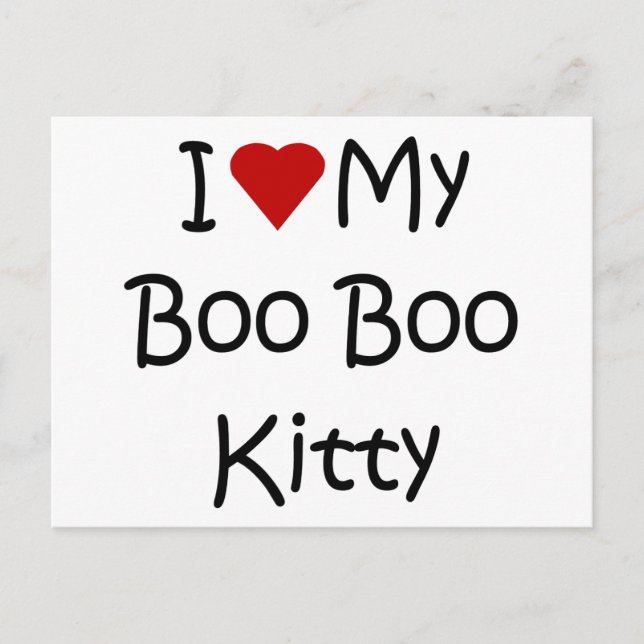 Carte Postale J'Aime Mon Boo Boo Kitty (Devant)