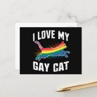 J'Aime Mon Chat Gay Funny Rainbow Pride Lgbt