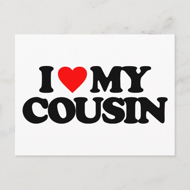 CARTE POSTALE J'AIME MON COUSIN (Devant)