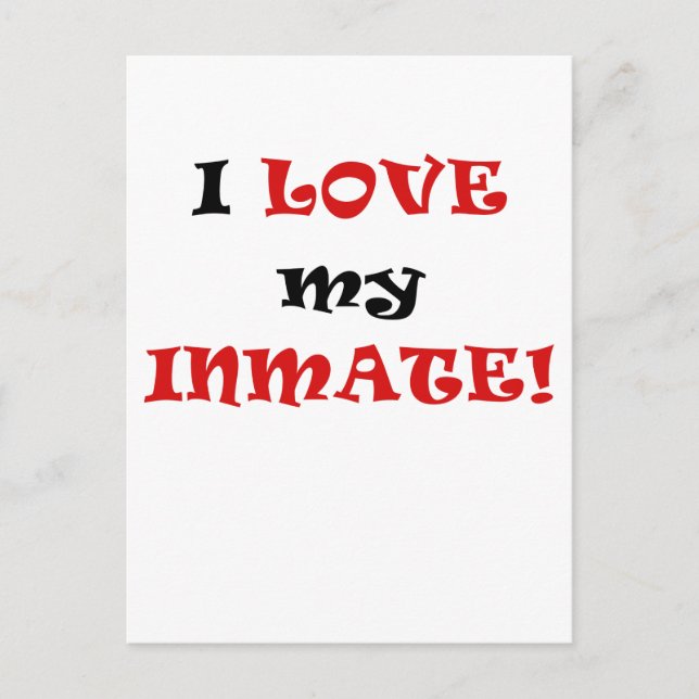 Carte Postale J'aime mon détenu (Devant)