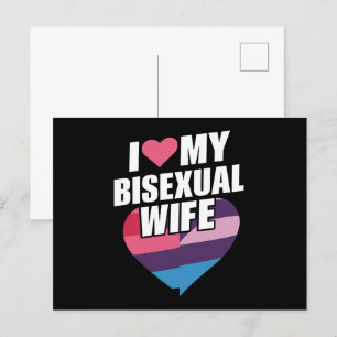 Carte Postale J'aime mon épouse bisexuelle Bi Fierté Drapeau Bis