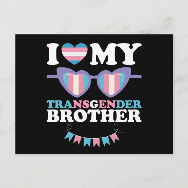 Carte Postale J'aime mon frère transgenre famille Trans LGBTQ (Devant)