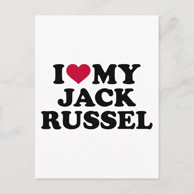 Carte Postale J'aime mon Jack Russel (Devant)