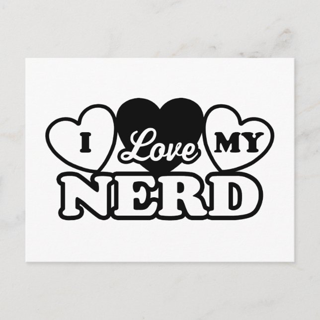 Carte Postale J'aime mon Nerd (Devant)