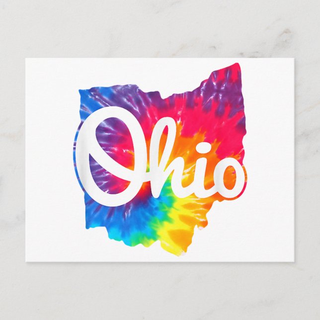 Carte Postale J'aime mon Ohio Maison Script Tie Dye Ohio (Devant)