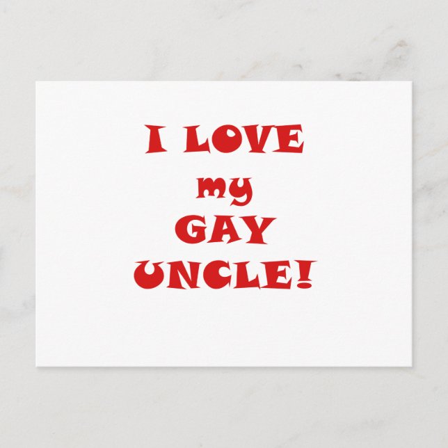 Carte Postale J'aime mon oncle gay (Devant)