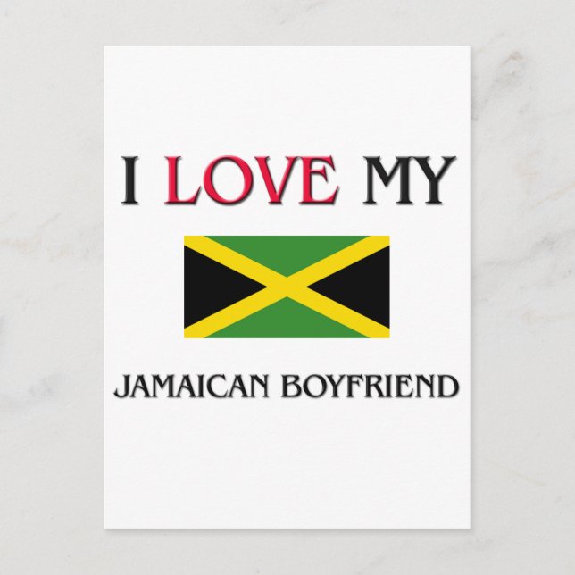 Carte Postale J'aime mon petit ami jamaïcain (Devant)