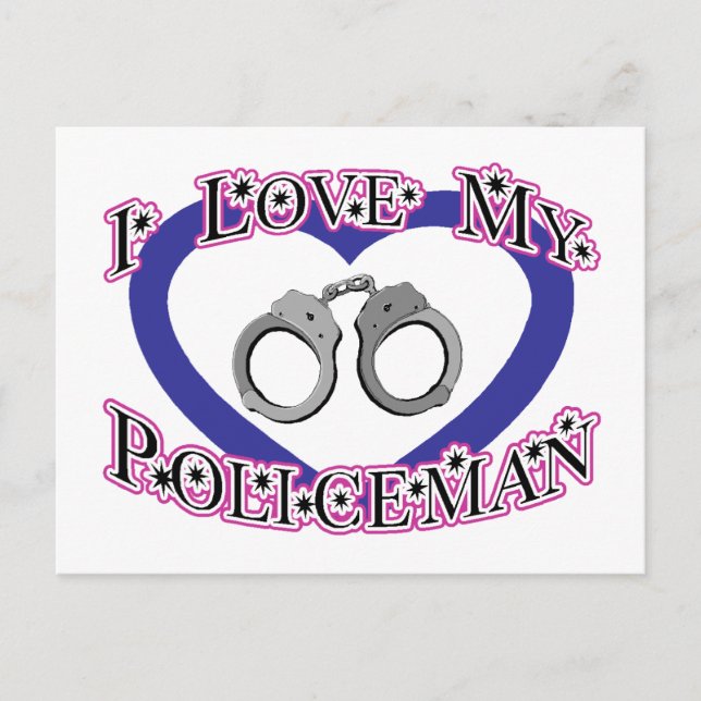 Carte Postale J'Aime Mon Policeman (Devant)