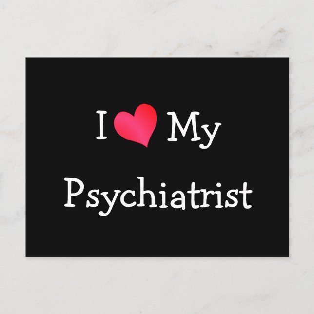 Carte Postale J'Aime Mon Psychiatre (Devant)