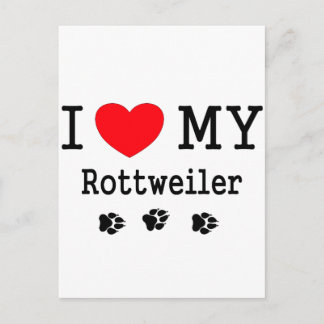 Carte Postale J'aime mon Rottweiler