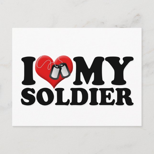 Carte Postale J'aime mon soldat (Devant)