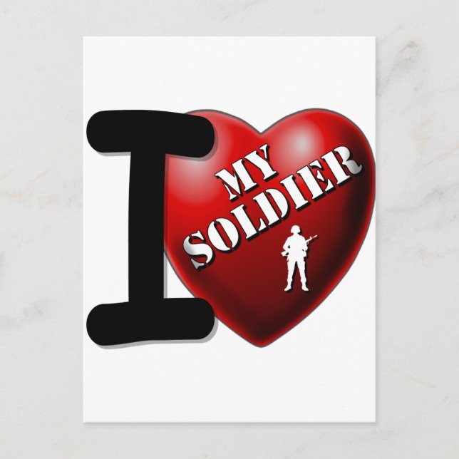 Carte Postale J'aime mon soldat (Devant)