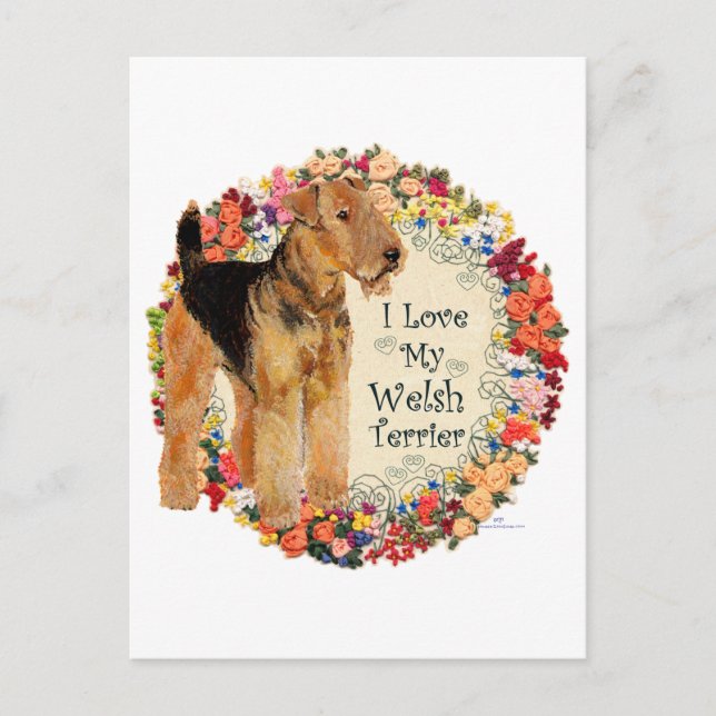 Carte Postale J'aime mon terrier gallois (Devant)