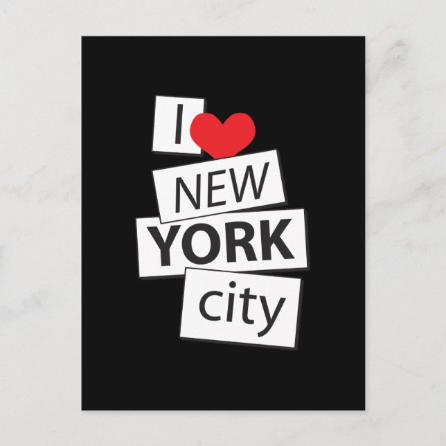 Carte Postale J'aime New York City (Devant)
