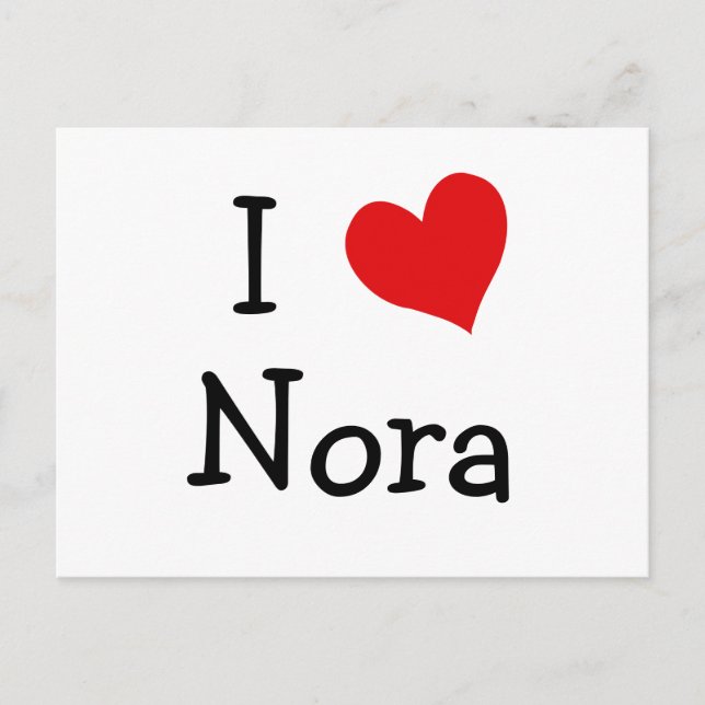 Carte Postale J'aime Nora (Devant)