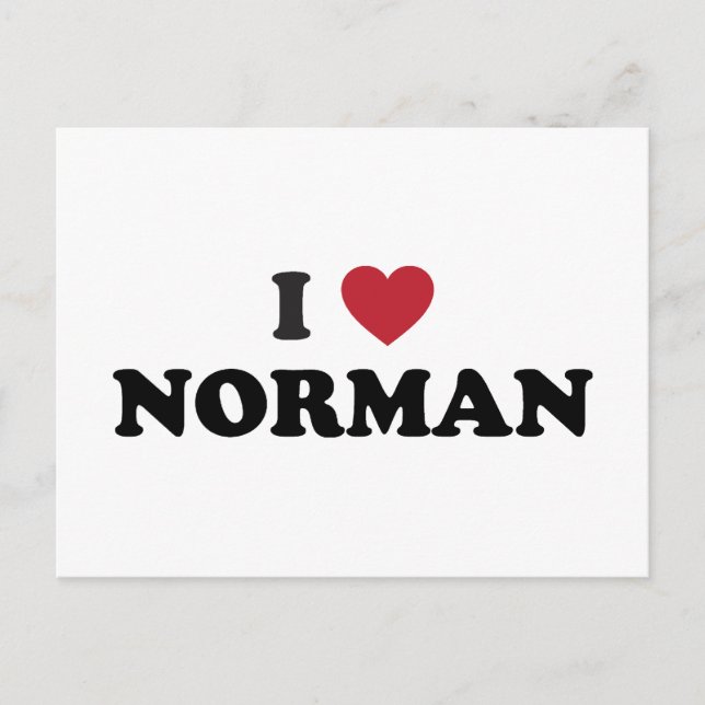 Carte Postale J'aime Norman Oklahoma (Devant)